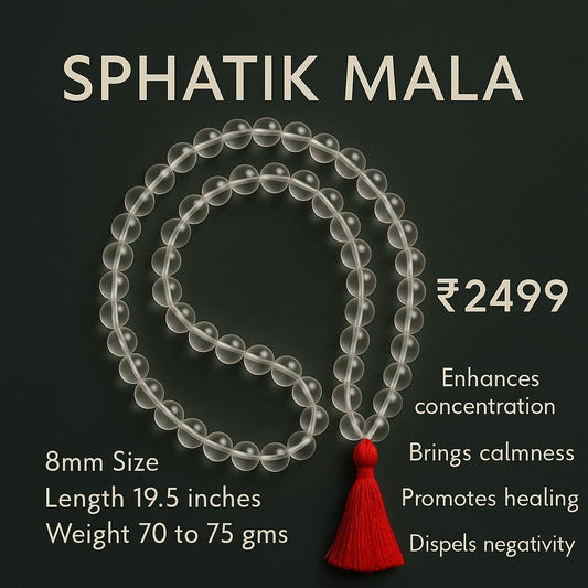Premium Original 8mm Sphatik Mala